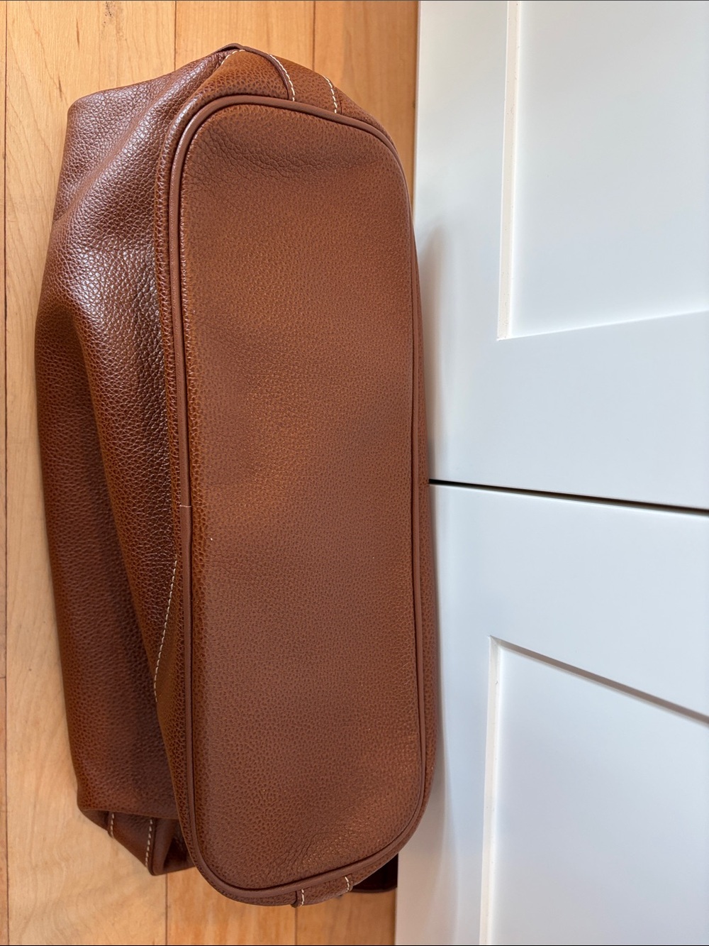 Longchamp Cognac Pebbled Leather Tote with Front Zip - Picture 6 of 7